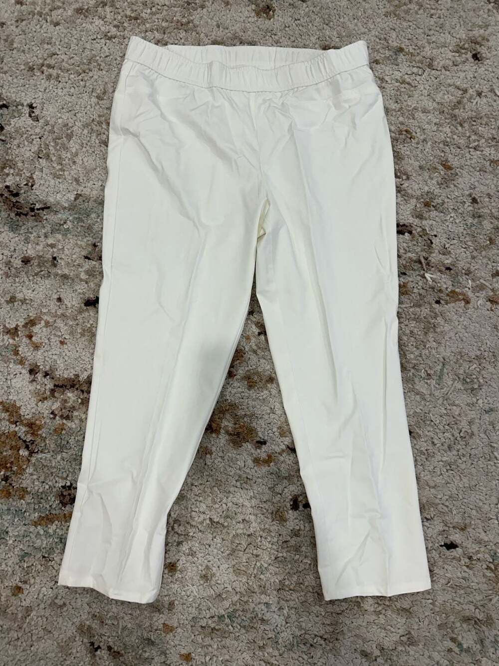 Isaac Mizrahi Live! 24/7 Stretch White Pull-On Slim Leg Pants
